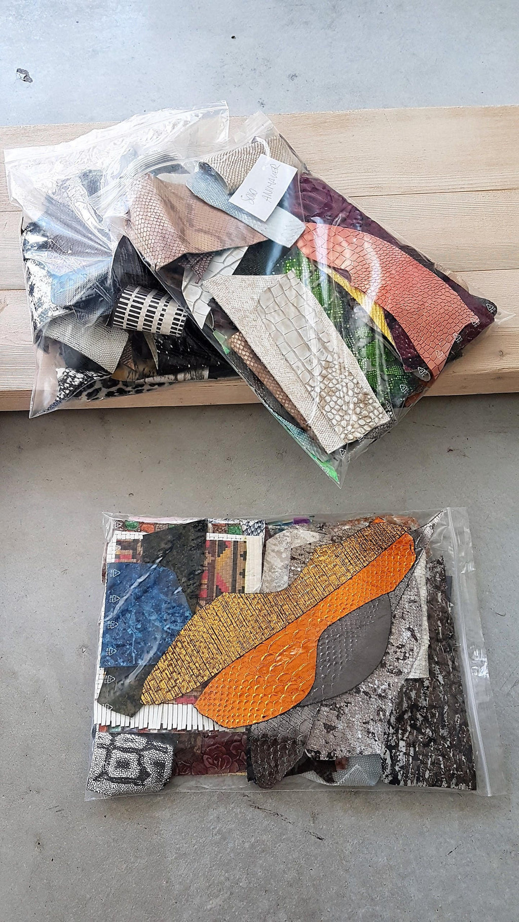 Leather luxury MIX scraps bag in total for 0,7 lbs, 1 lbs and 2 lbs RT03 La Garzarara