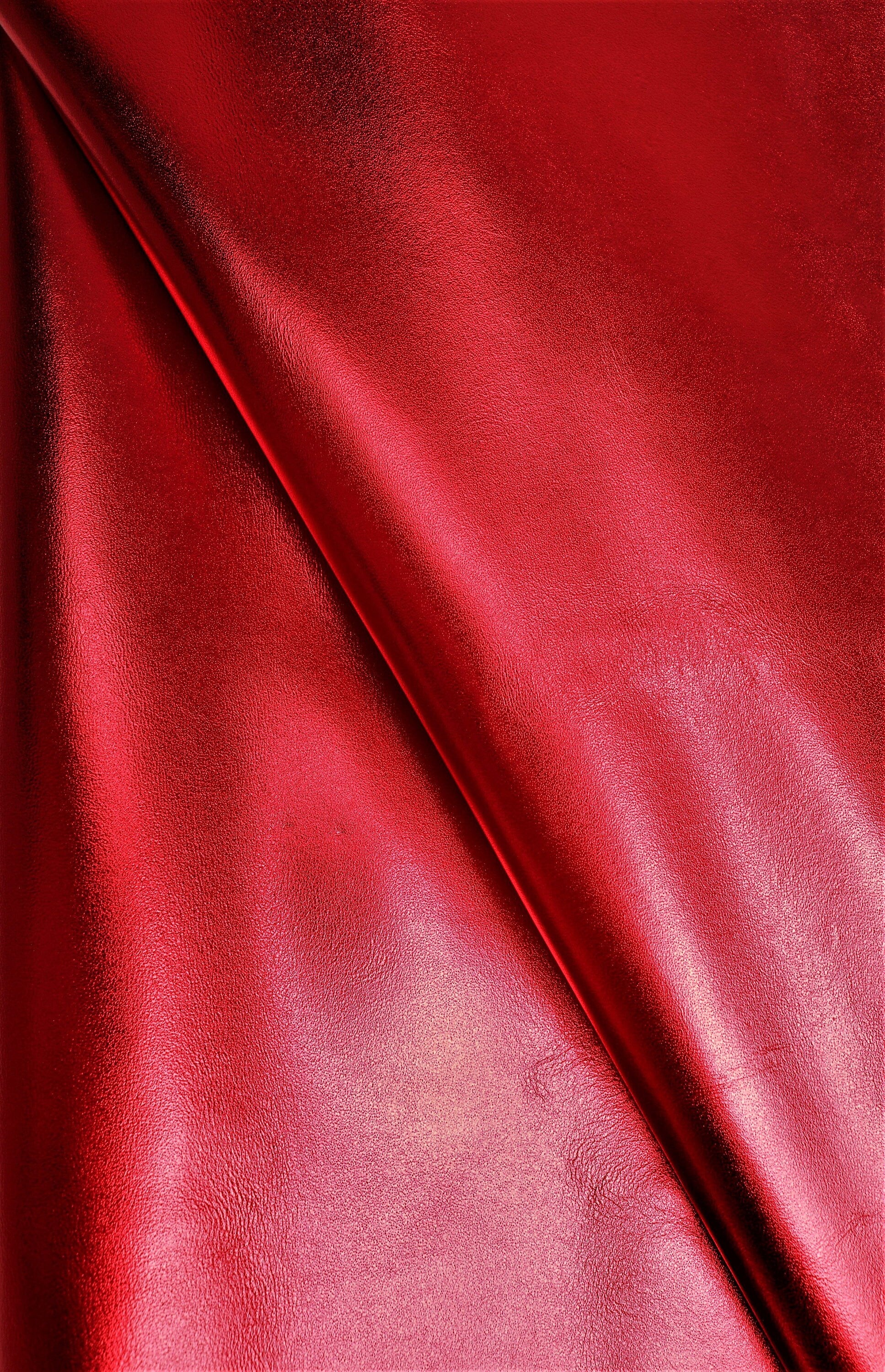 RED metallic leather skin, smooth sparkle goatskin, bright soft hide, ideal for DIY projects B-18005-MT La Garzarara