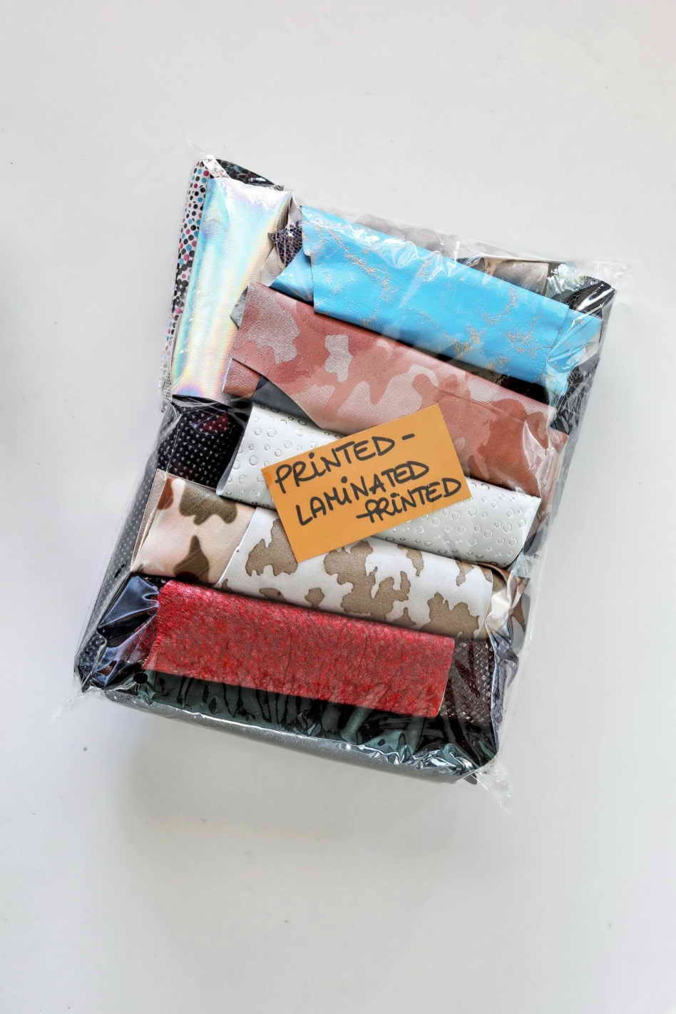 Printed Metallic Leather Scraps, Assorted Renmants Patterns, Foil and Shimmer Finish Leather Pieces B003 La Garzarara