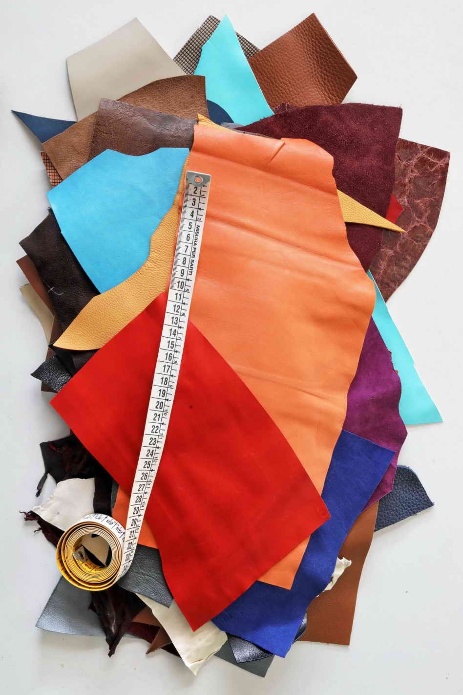 Vintage Leather Pieces, 5x6 Assorted Colors, Distressed Aged and Rustic Craft Scraps for crafters B002 La Garzarara