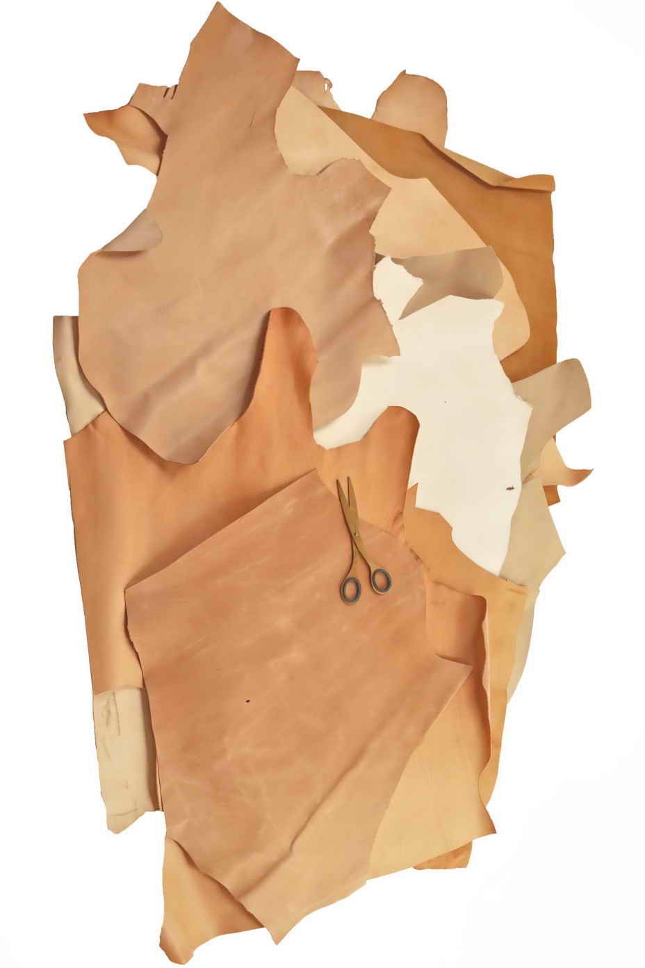 VEG-tanned leather scraps - 5 Natural leather Remnants for diy Leathercraft - random vegetable leather pieces P010 La Garzarara