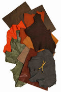 10 Distressed Leather Scraps, Vintage Italian Leather Pieces, Solid Colors, Random Size Leather Offcuts La Garzarara