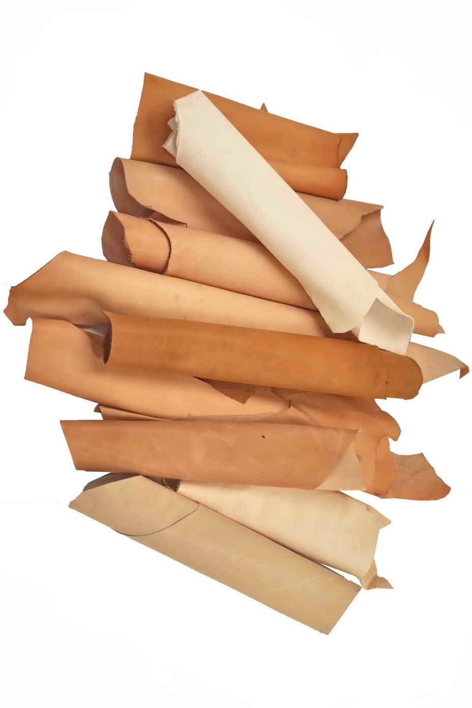 VEG-tanned leather scraps - 5 Natural leather Remnants for diy Leathercraft - random vegetable leather pieces P010 La Garzarara