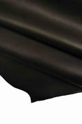 Black SMOOTH leather hide, semi glossy soft calfskin, SILKY cowhide for crafting, 1.0 -1.1 mm B18602-TB La Garzarara