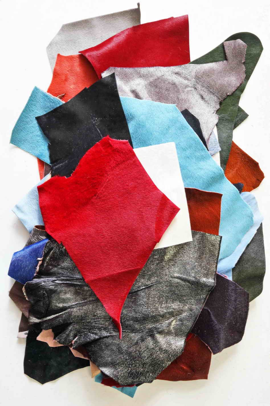 Hair On Leather Pieces, Colorful Cavallino Scraps, Solid Shade Pony Offcuts for Earrings and Handmade B008 La Garzarara
