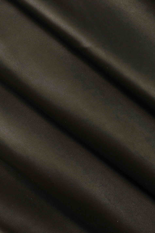 Black SMOOTH leather hide, semi glossy soft calfskin, SILKY cowhide for crafting, 1.0 -1.1 mm B18602-TB La Garzarara