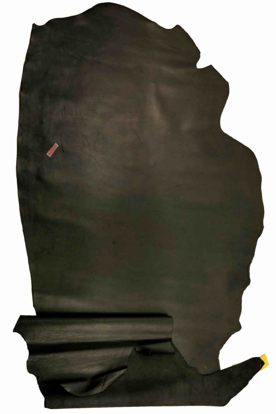 Black SMOOTH leather hide, semi glossy soft calfskin, SILKY cowhide for crafting, 1.0 -1.1 mm B18602-TB La Garzarara