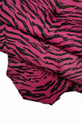Fuchsia Zebra Italian leather,Hair on cow skin, zeb printed calfskin hide, luxury animal print ponyskin B10870-CV La Garzarara