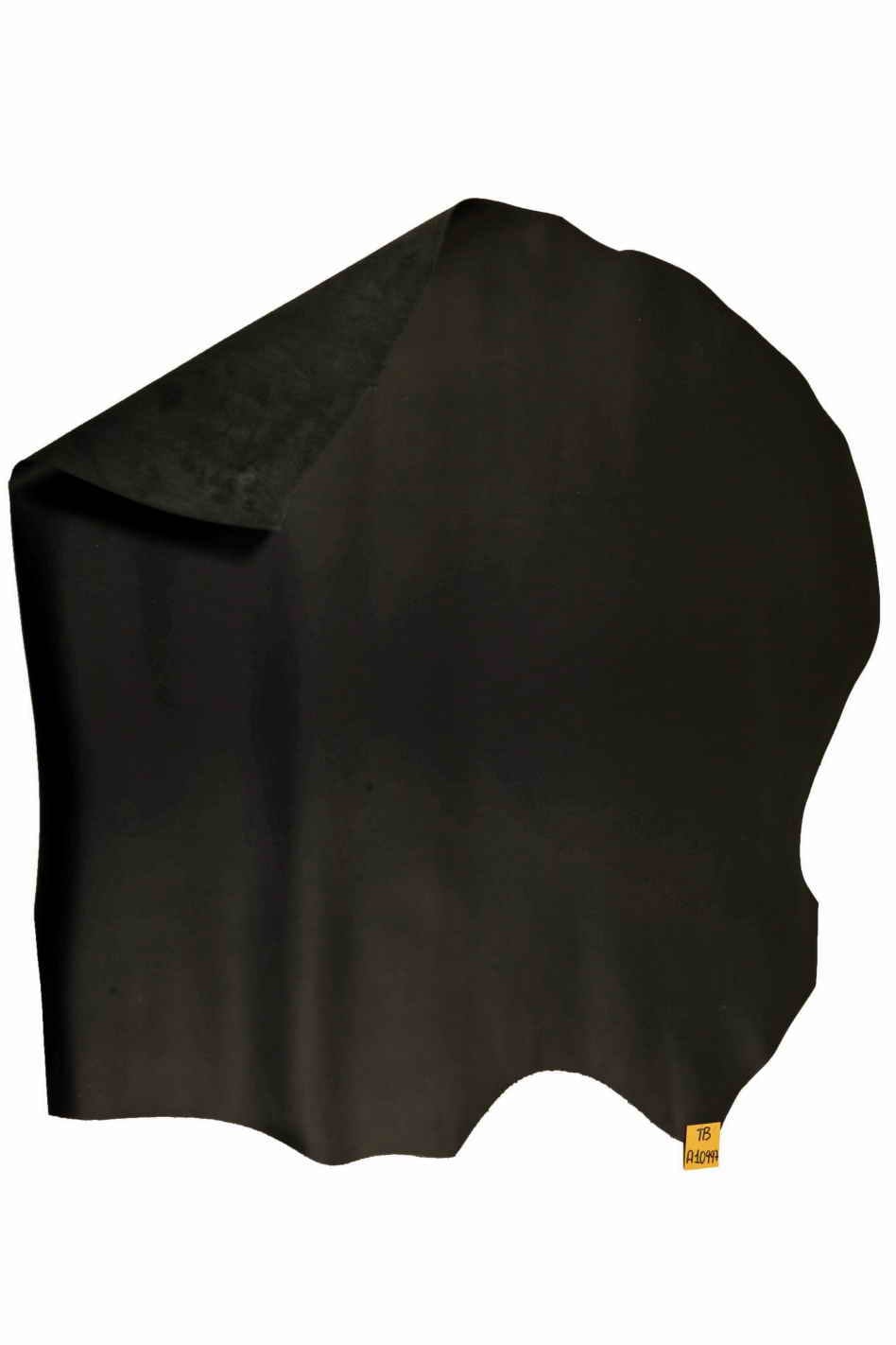 Black Burnished Leather Hide, matt Rub Off cowhide, smooth Matt calfskin, quite stiff, ideal for crafting 1.8-2.0 mm B10997-TB La Garzarara