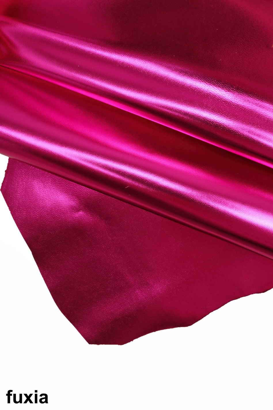 MIRROR metallic leather hides - Fuchsia yellow orange smooth laminated goatskins stiff shiny skins for crafting B11757-MT La Garzarara