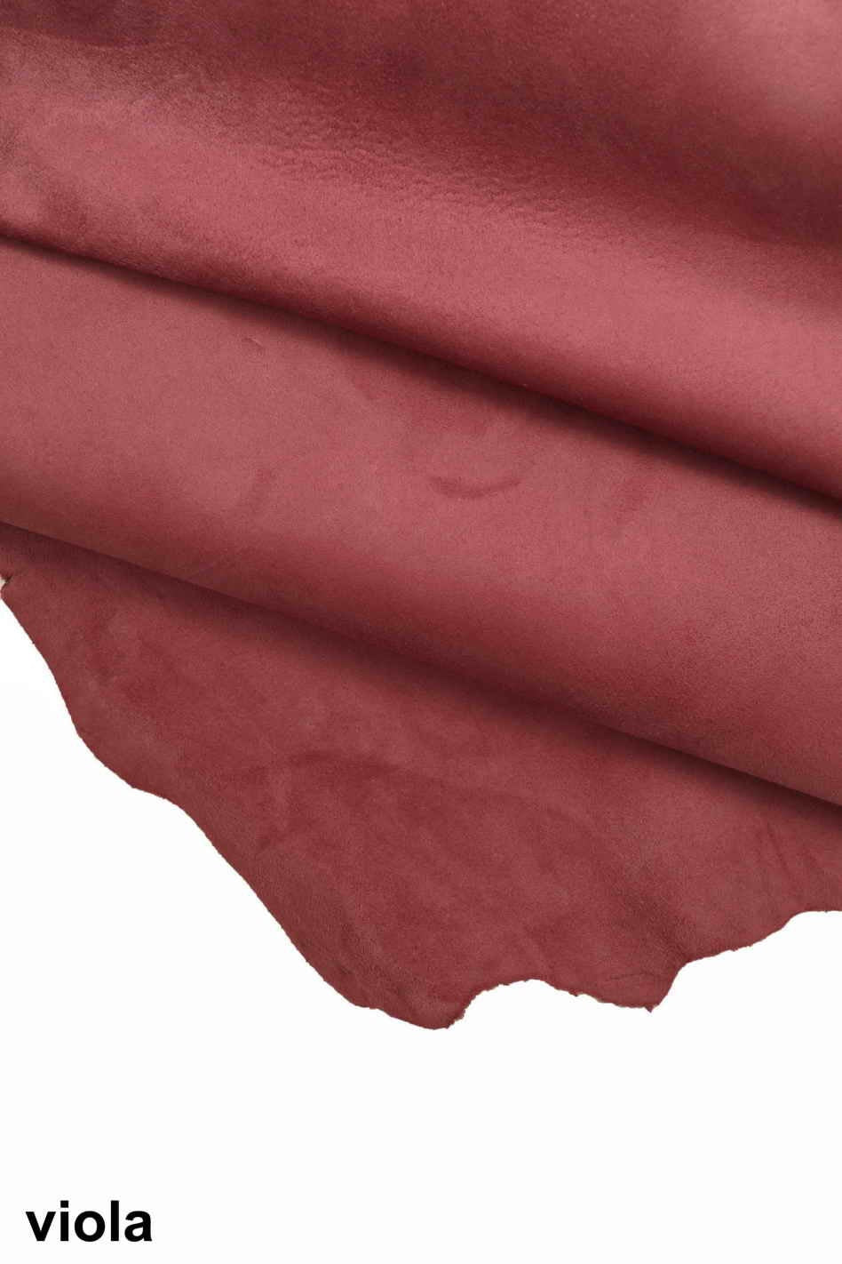 Colored suede leather hides, suede textured velour goatskin B11823-TU La Garzarara