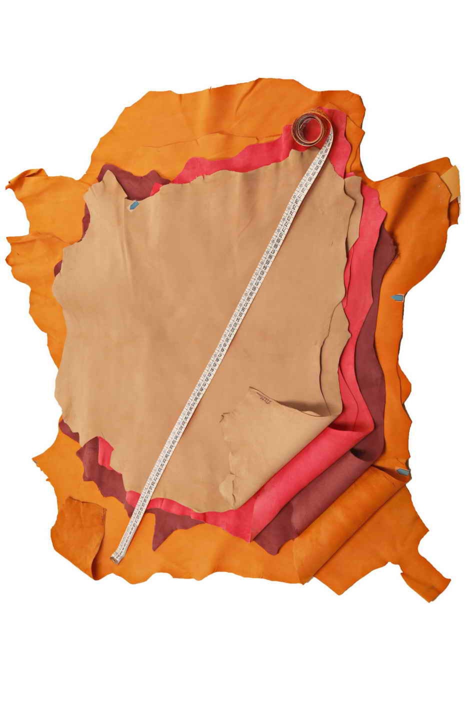 Colored suede leather hides, suede textured velour goatskin B11823-TU La Garzarara