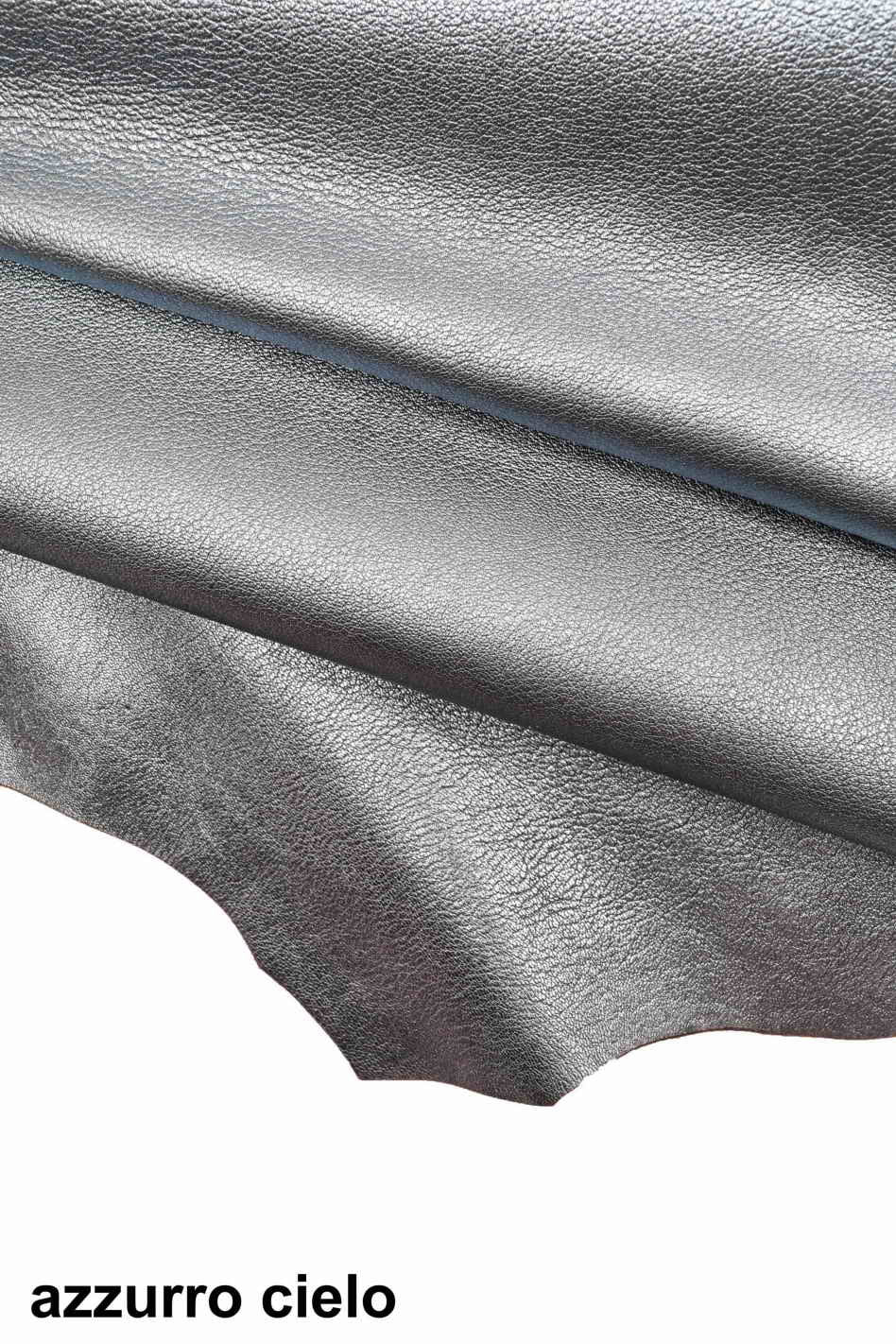 METALLIC leather hides - Orange, blu lambskins , pebble grainy laminated wrinkled lamb ,soft sheepskin B11185-MT