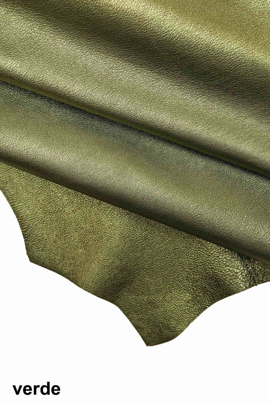 METALLIC leather hides - Orange, blu lambskins , pebble grainy laminated wrinkled lamb ,soft sheepskin B11185-MT
