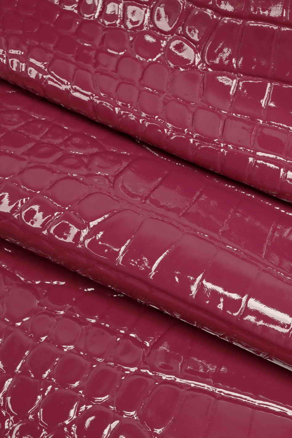 CROCODILE embossed leather hides - coral purple turquoise glossy laquer croc printed cowhide, alligator calfskin B12221-ST La Garzarara