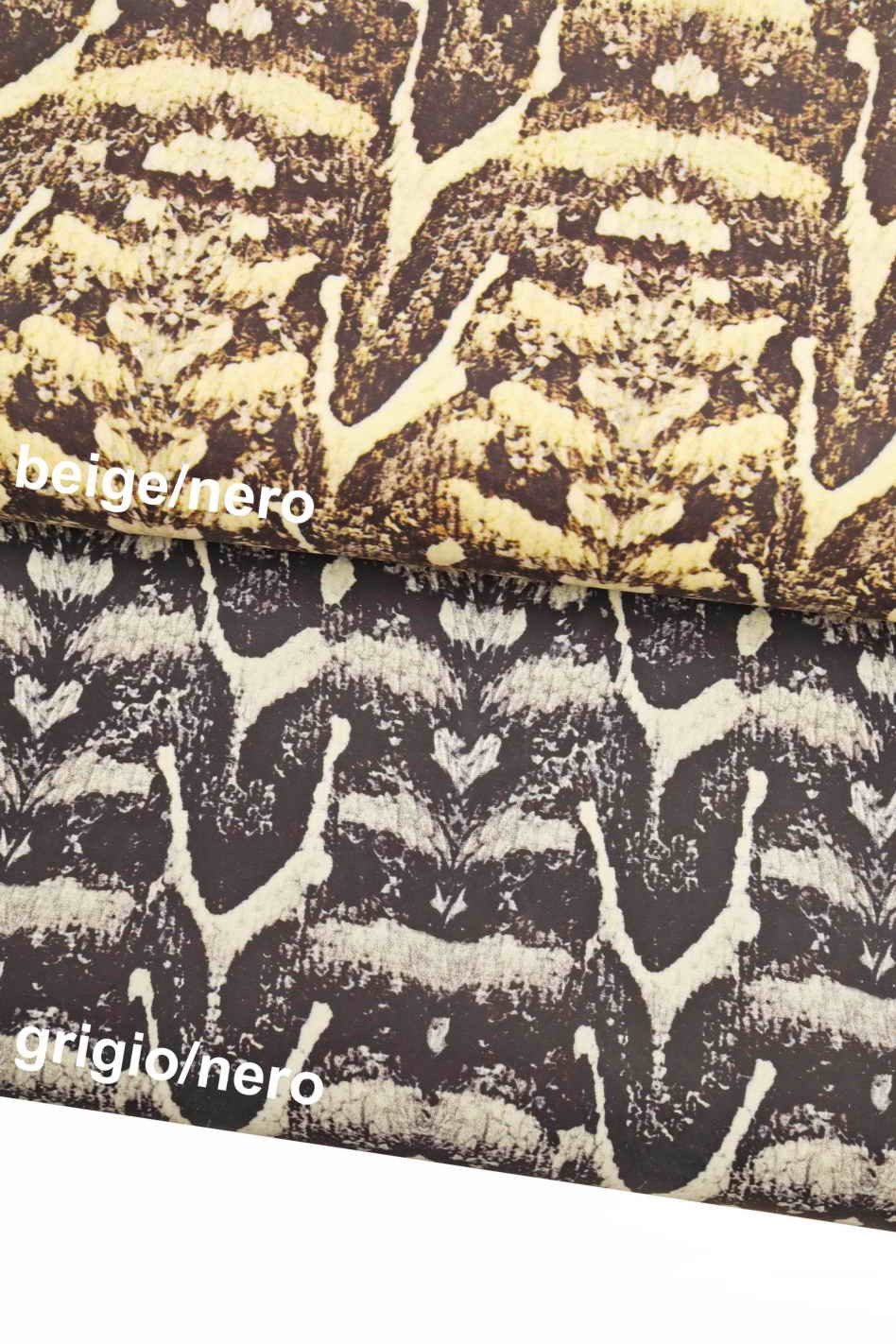 SNAKESKIN Cowhide hide – Jungle PYTHON Print Beige Grey Black Textured Reptile skin B12329-ST La Garzarara