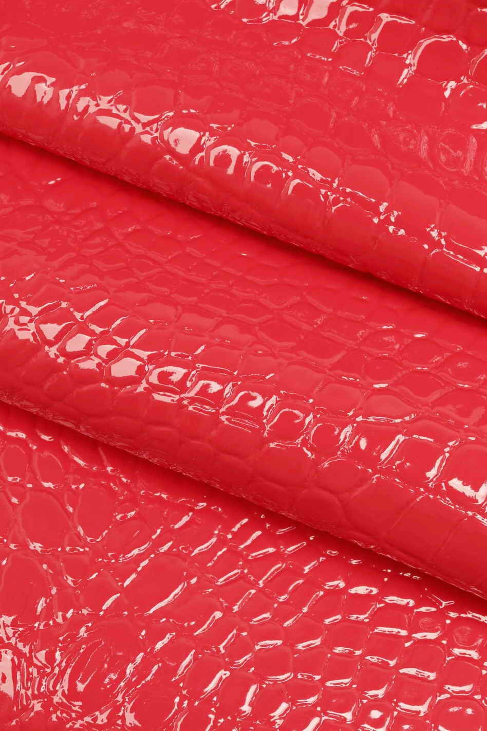 CROCODILE embossed leather hides - coral purple turquoise glossy laquer croc printed cowhide, alligator calfskin B12221-ST La Garzarara