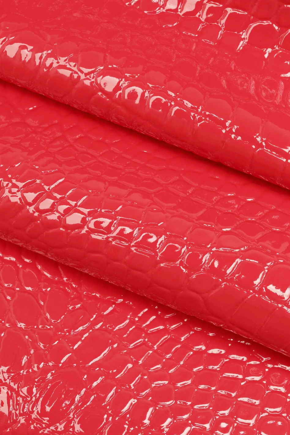 CROCODILE embossed leather hides - coral purple turquoise glossy laquer croc printed cowhide, alligator calfskin B12221-ST La Garzarara