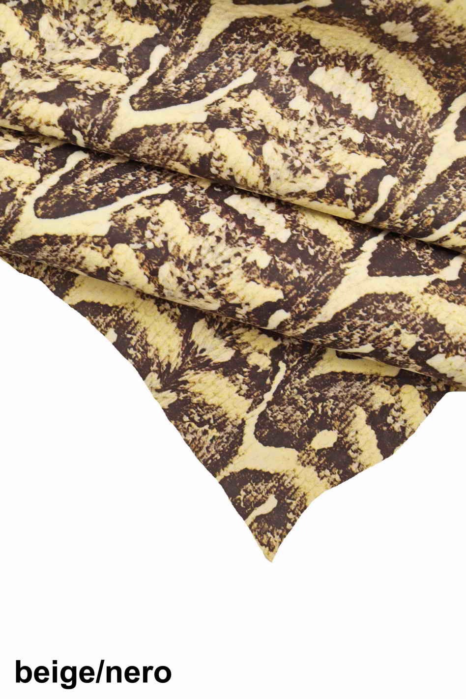 SNAKESKIN Cowhide hide – Jungle PYTHON Print Beige Grey Black Textured Reptile skin B12329-ST La Garzarara