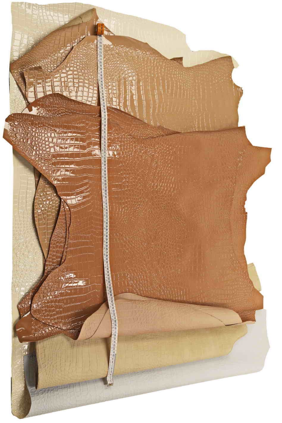 Patent crocodile LEATHER hides, croc lacquer embossed cowhide B12218-ST
