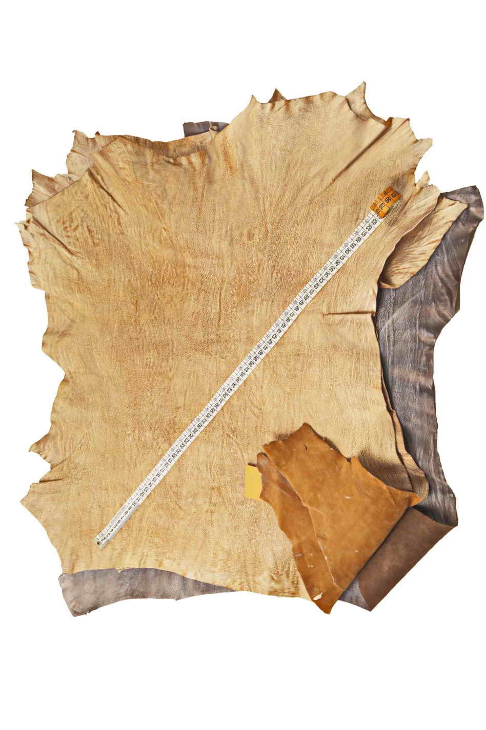 RUSTIC distressed Italian soft leather skins, brown hazelnut vintage matte goatskin - grainy grain textured hide B12628-VT La Garzarara