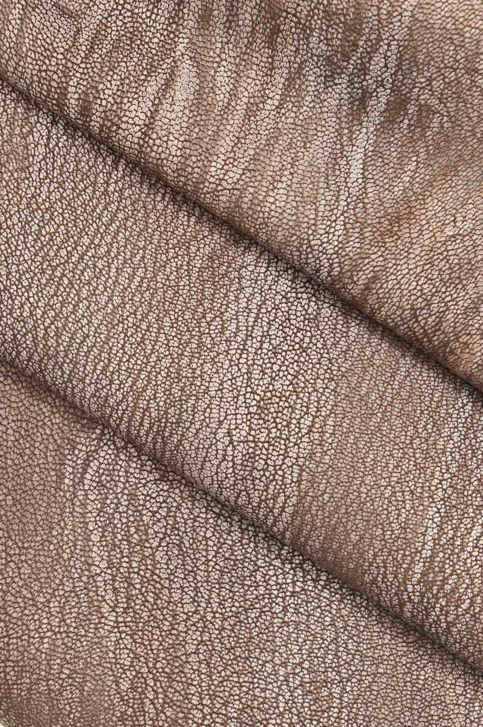 RUSTIC distressed Italian soft leather skins, brown hazelnut vintage matte goatskin - grainy grain textured hide B12628-VT La Garzarara