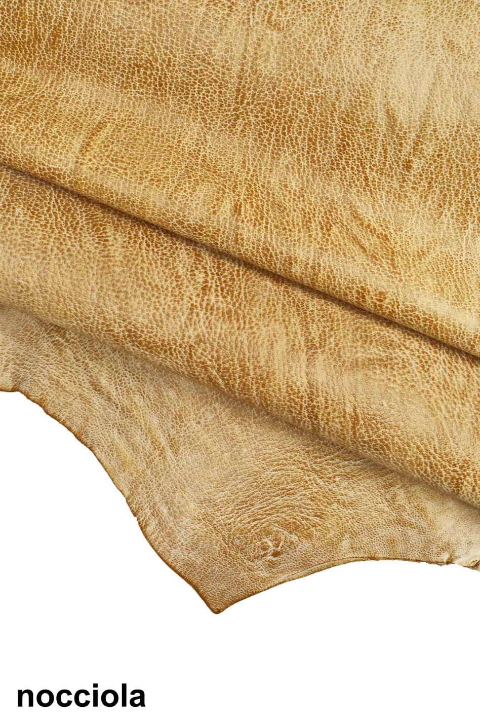 RUSTIC distressed Italian soft leather skins, brown hazelnut vintage matte goatskin - grainy grain textured hide B12628-VT La Garzarara