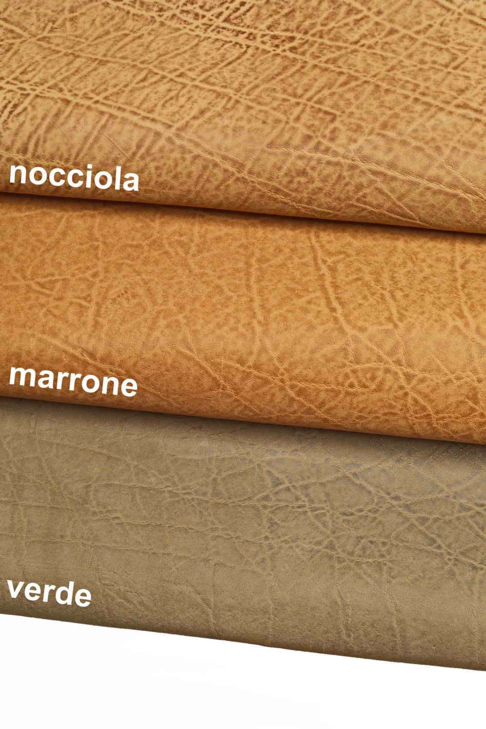 ELEPHANT leather hides - green brown hazelnut printed natural cowhide skins - distressed textured cow B12735-VT La Garzarara