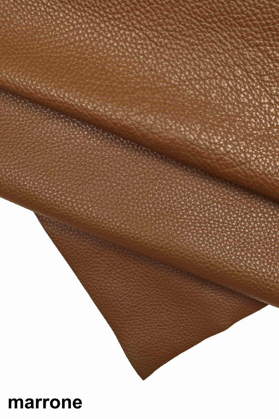 Tan camel calf cowhide leather hide skin, soft brown grain leather for bags wallets and crafts B12770-VT La Garzarara
