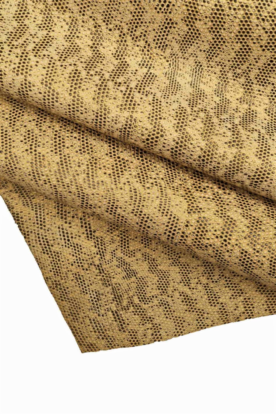 Embossed Lizard & Textured Leather, Sand Beige Cowhide, Exotic Crafting - Reptile Hides B12652-ST La Garzarara