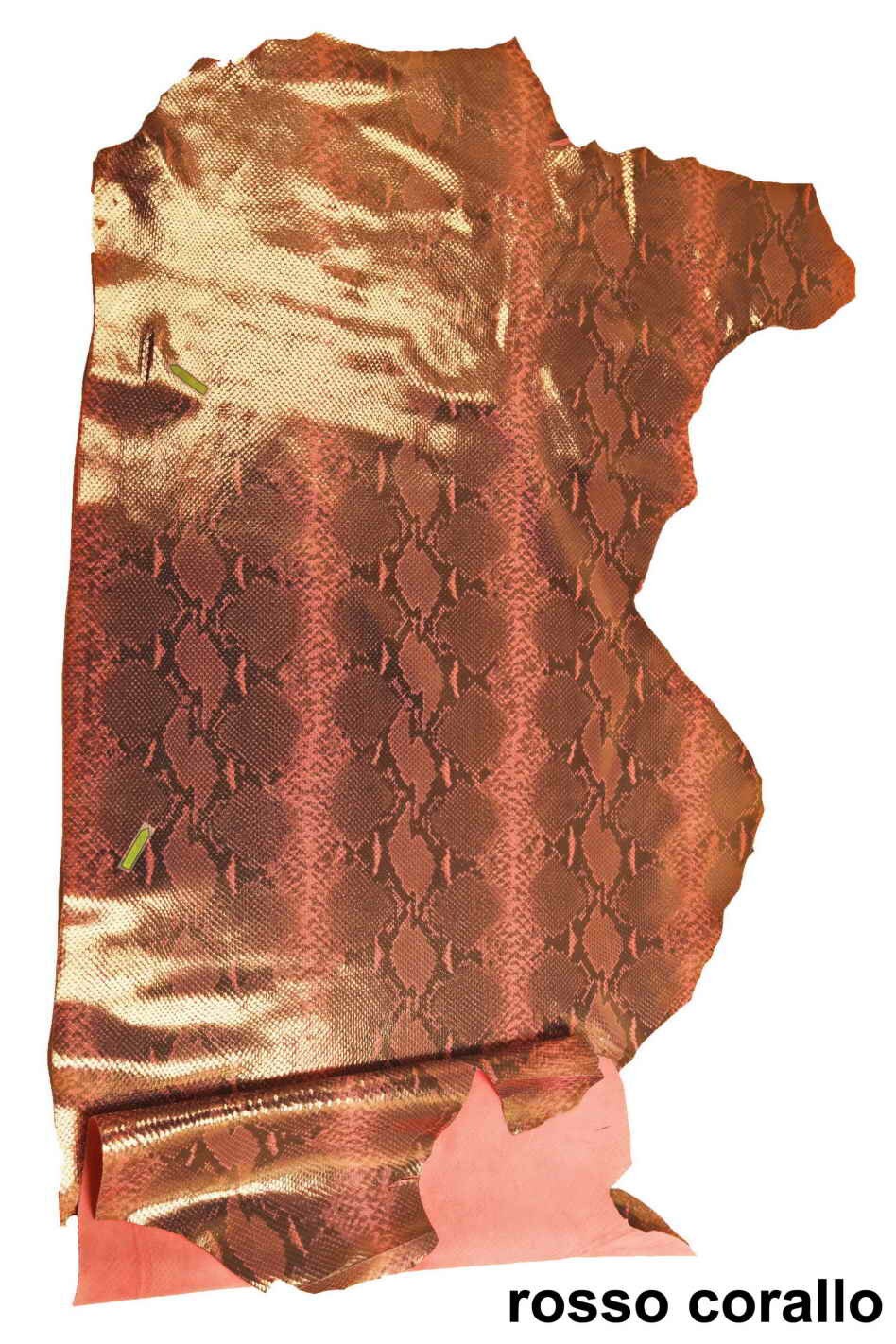 Red GRAY snakeskin leather hides - italian printed python snake cowhide skins - reptile textured cow B12823-MT(st) La Garzarara