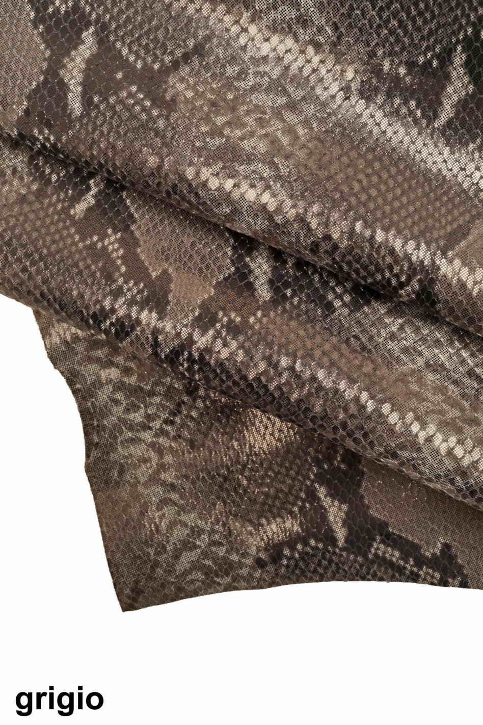 Red GRAY snakeskin leather hides - italian printed python snake cowhide skins - reptile textured cow B12823-MT(st) La Garzarara