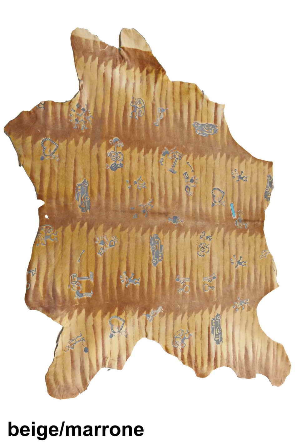 Rare Printed Hair on leather, unique fancy ponyskin B12868-CV La Garzarara