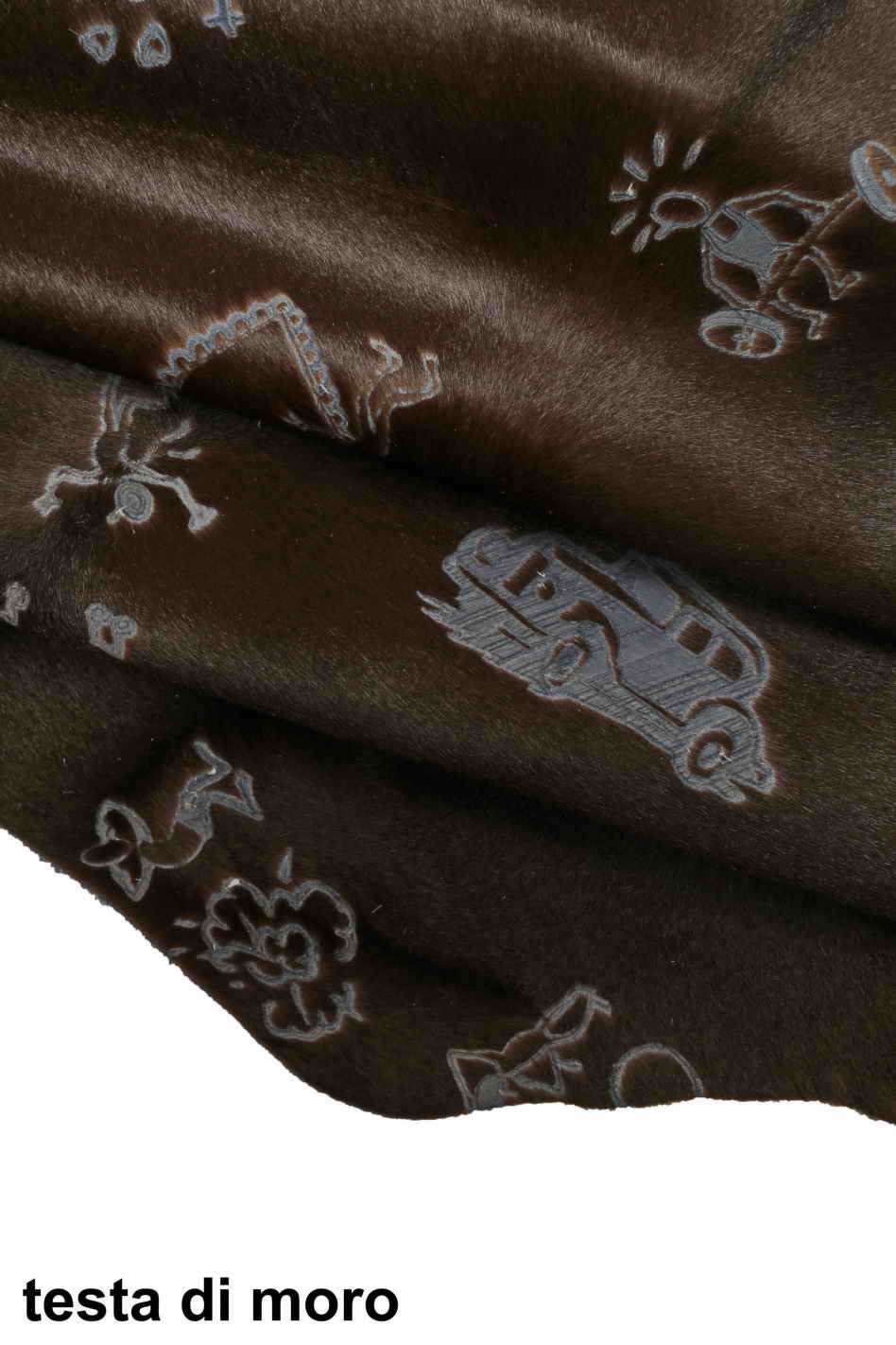 Rare Printed Hair on leather, unique fancy ponyskin B12868-CV La Garzarara