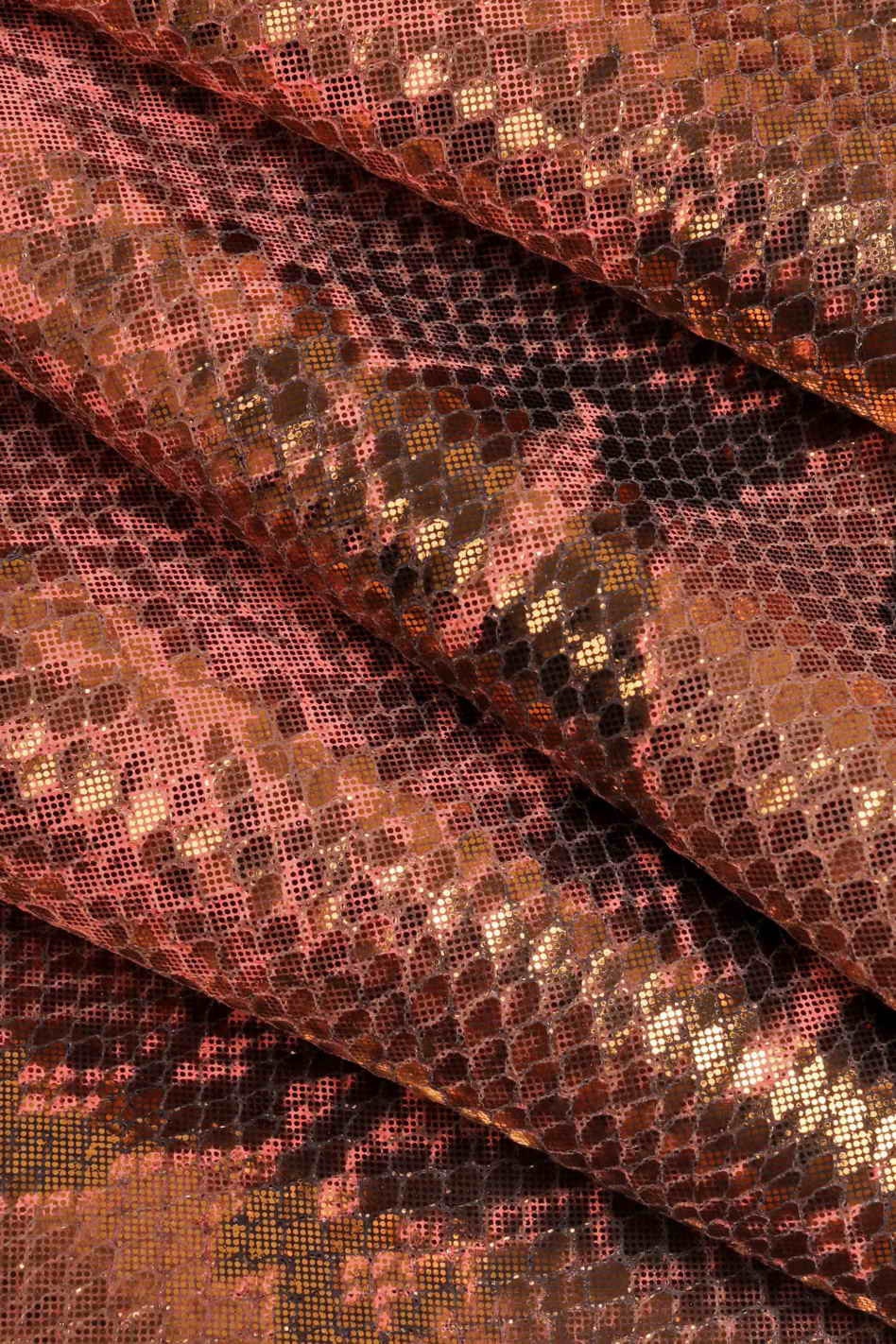 Red GRAY snakeskin leather hides - italian printed python snake cowhide skins - reptile textured cow B12823-MT(st) La Garzarara