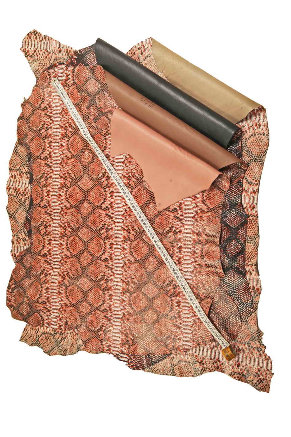 Snake Python print leather skin, metallic multicolor Reptile goat B13072-ST La Garzarara