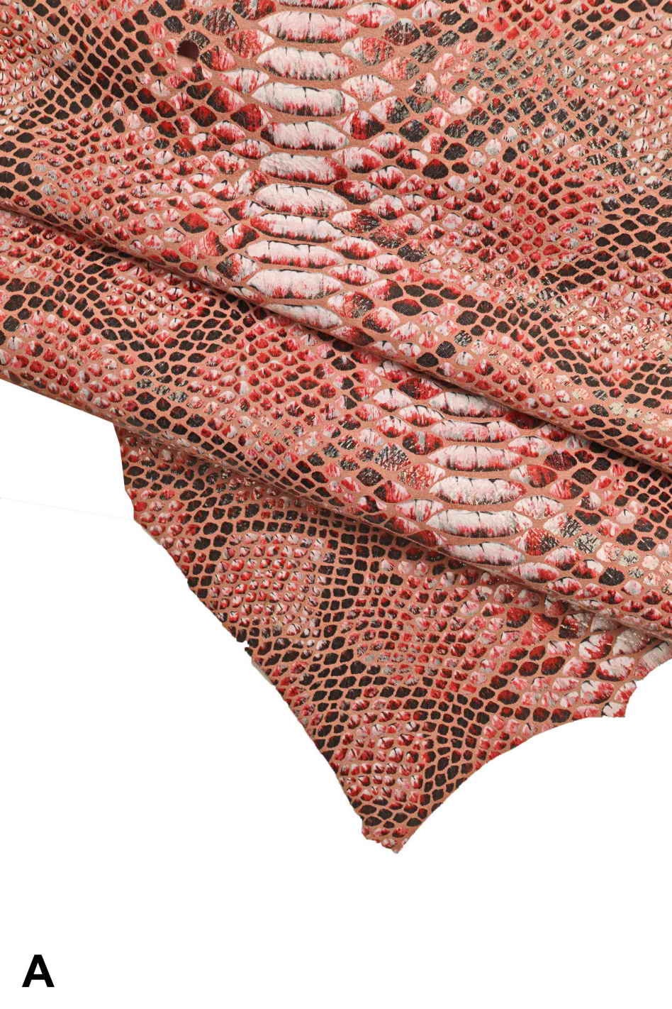 Snake Python print leather skin, metallic multicolor Reptile goat B13072-ST La Garzarara