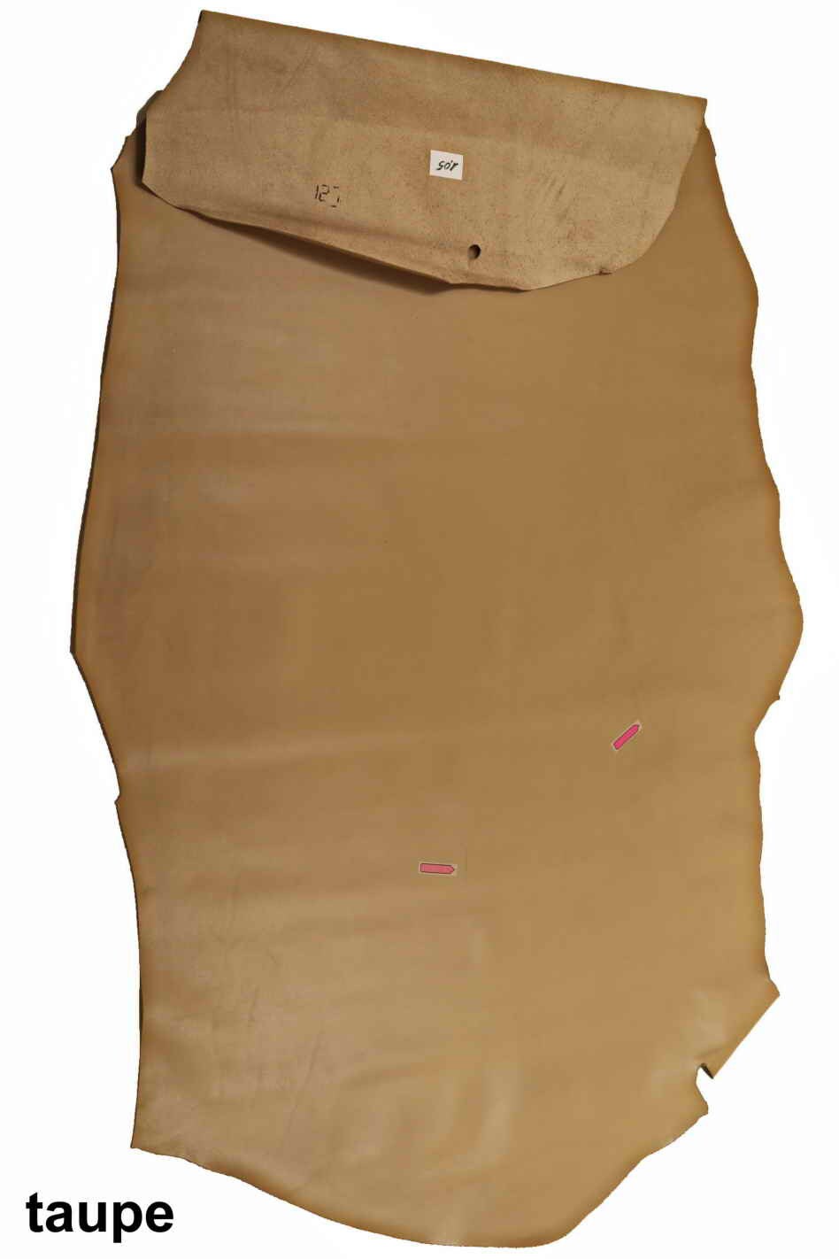 Premium cow hides LEATHER, natural full grain cowhide cream white taupe mud, solid smooth skins B13077-TU La Garzarara