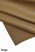 Premium cow hides LEATHER, natural full grain cowhide cream white taupe mud, solid smooth skins B13077-TU La Garzarara