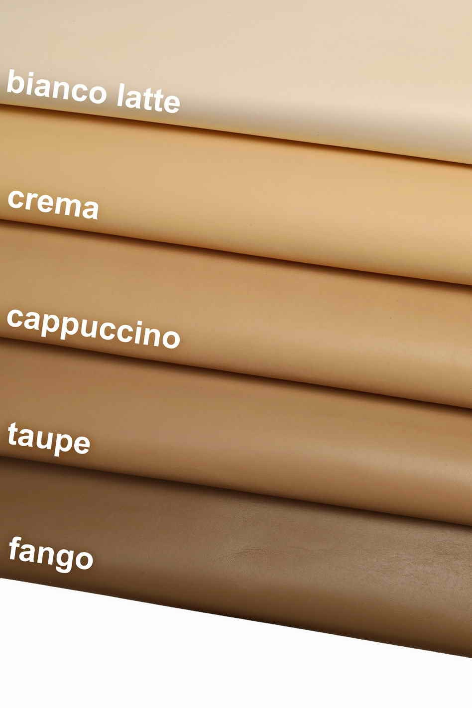 Premium cow hides LEATHER, natural full grain cowhide cream white taupe mud, solid smooth skins B13077-TU La Garzarara