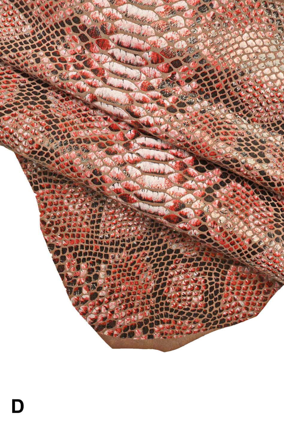Snake Python print leather skin, metallic multicolor Reptile goat B13072-ST La Garzarara