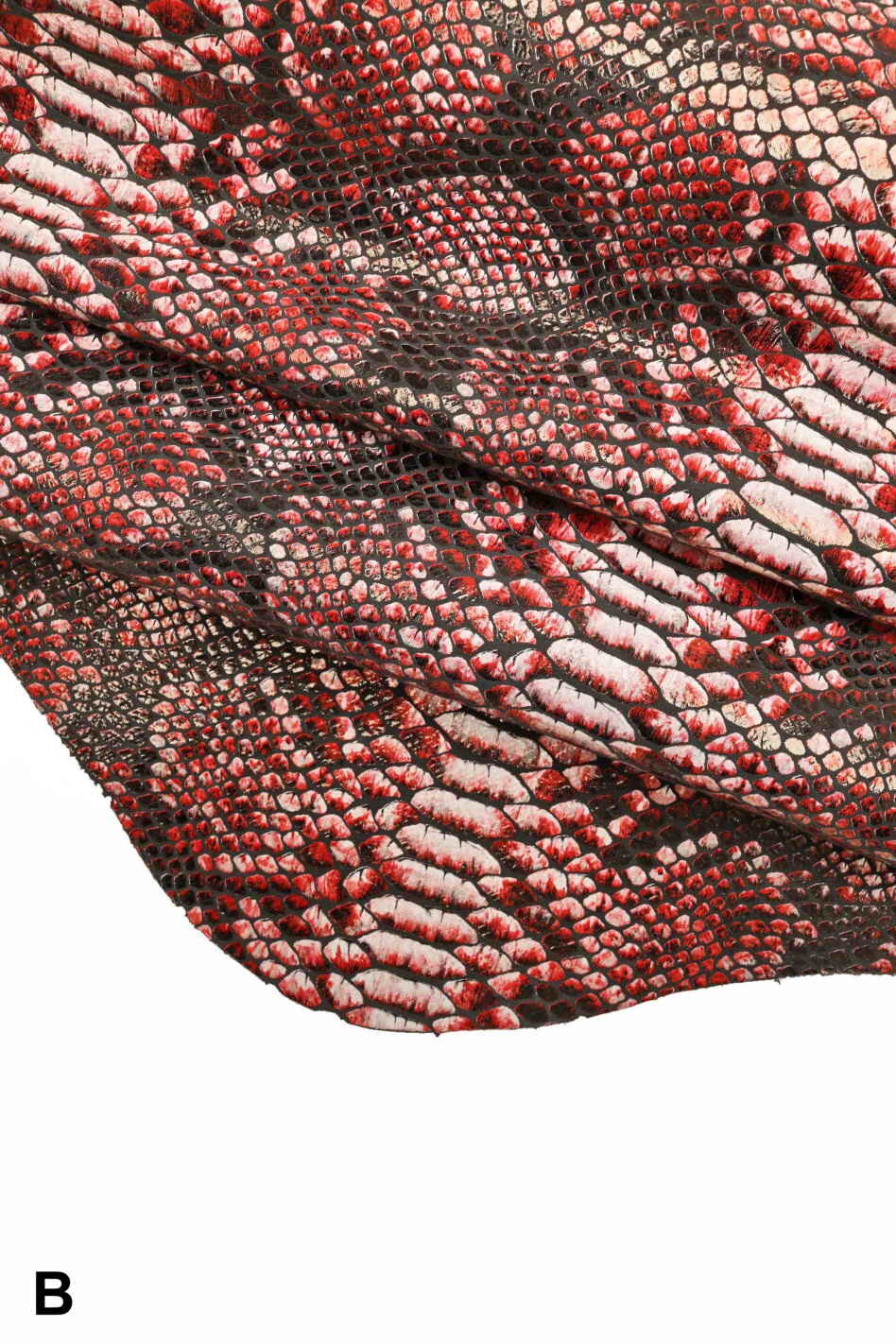 Snake Python print leather skin, metallic multicolor Reptile goat B13072-ST La Garzarara
