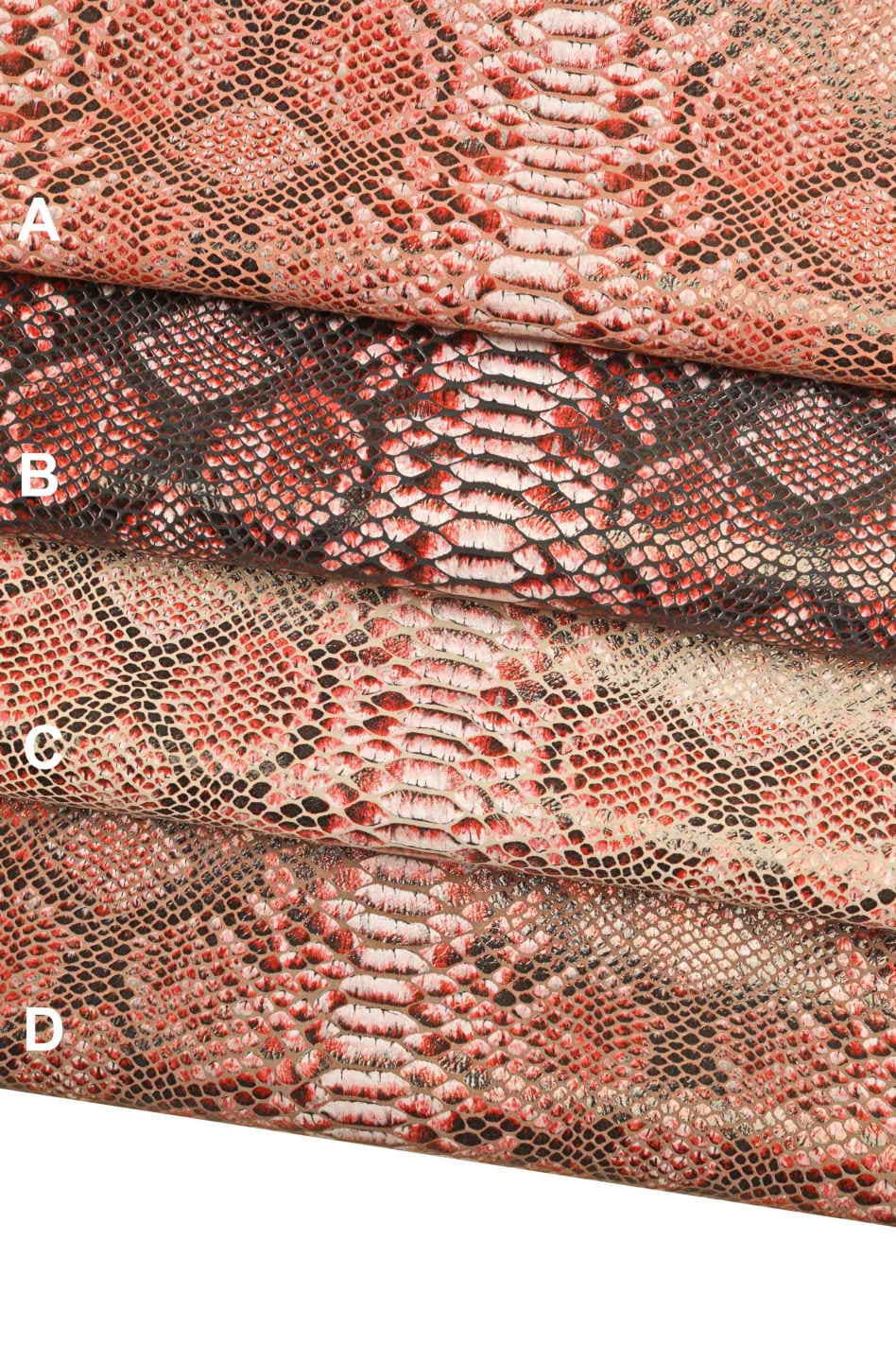 Snake Python print leather skin, metallic multicolor Reptile goat B13072-ST La Garzarara
