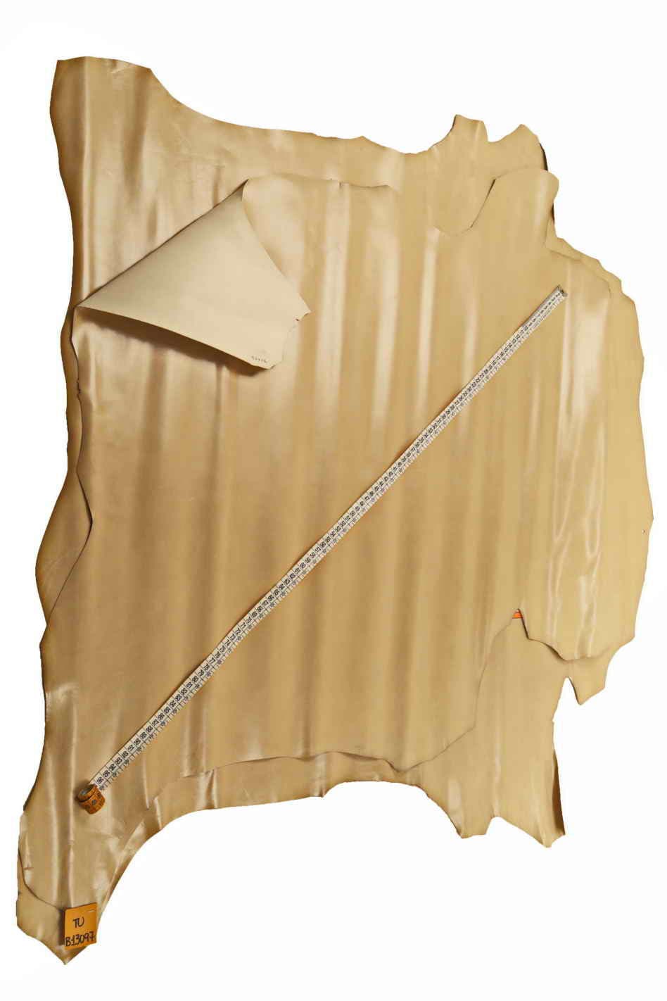 Natural Color Leather, High-Quality Full Grain Calfskin, Glossy Beige Hide with Slightly Stiff Texture B13097-TU La Garzarara
