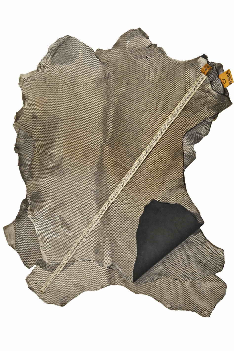 STEEL METAL hair on leather hide, geometrical printed metallic pony calfskin, engraved textured soft cowhide B13165-CV La Garzarara