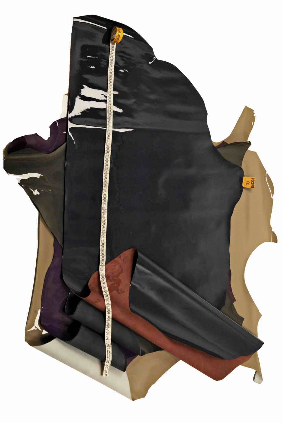 Patent LEATHER hides Grey purple blue - classic premium lacquer skins B13284-TU