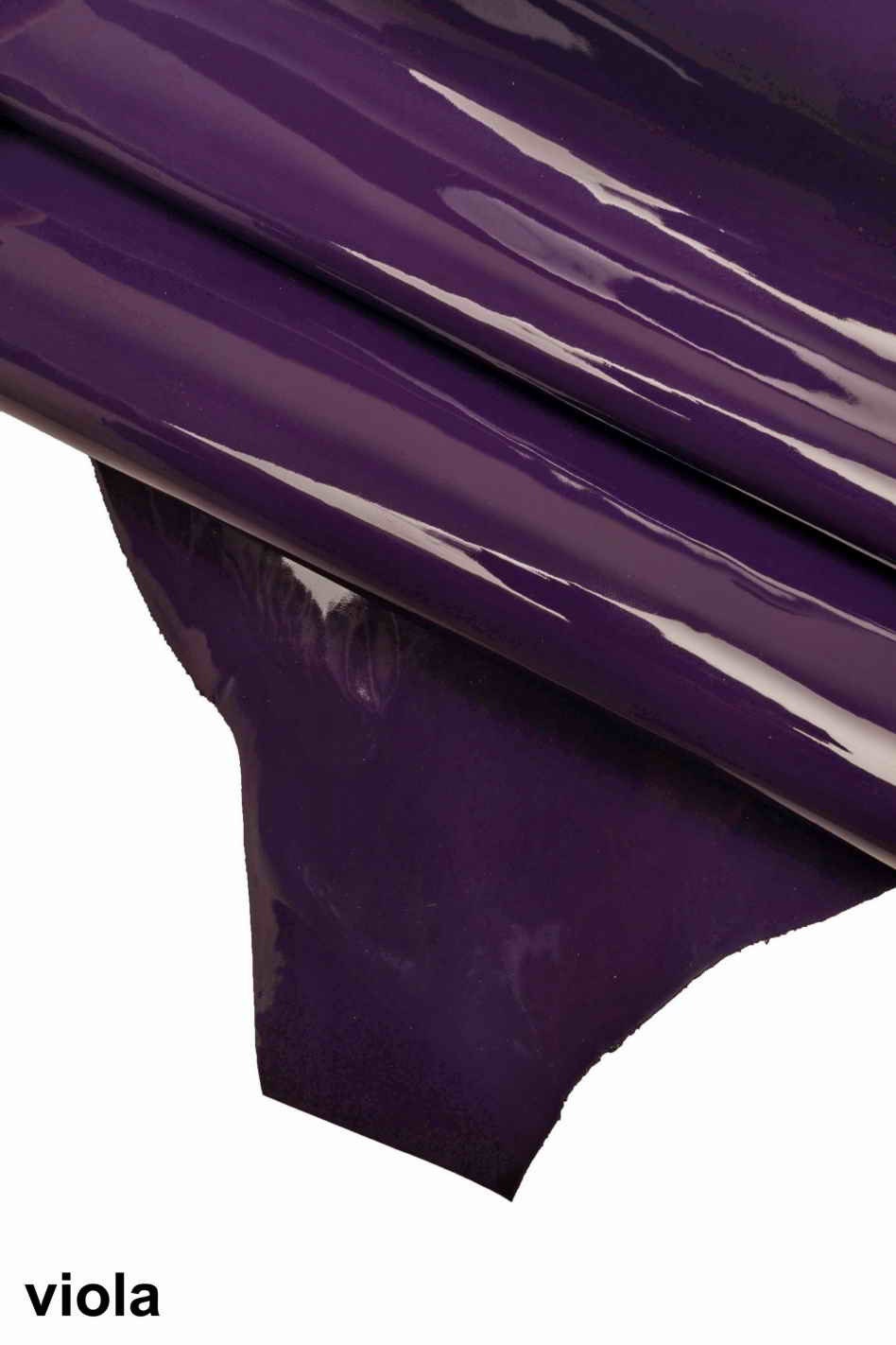 Patent LEATHER hides Grey purple blue - classic premium lacquer skins B13284-TU