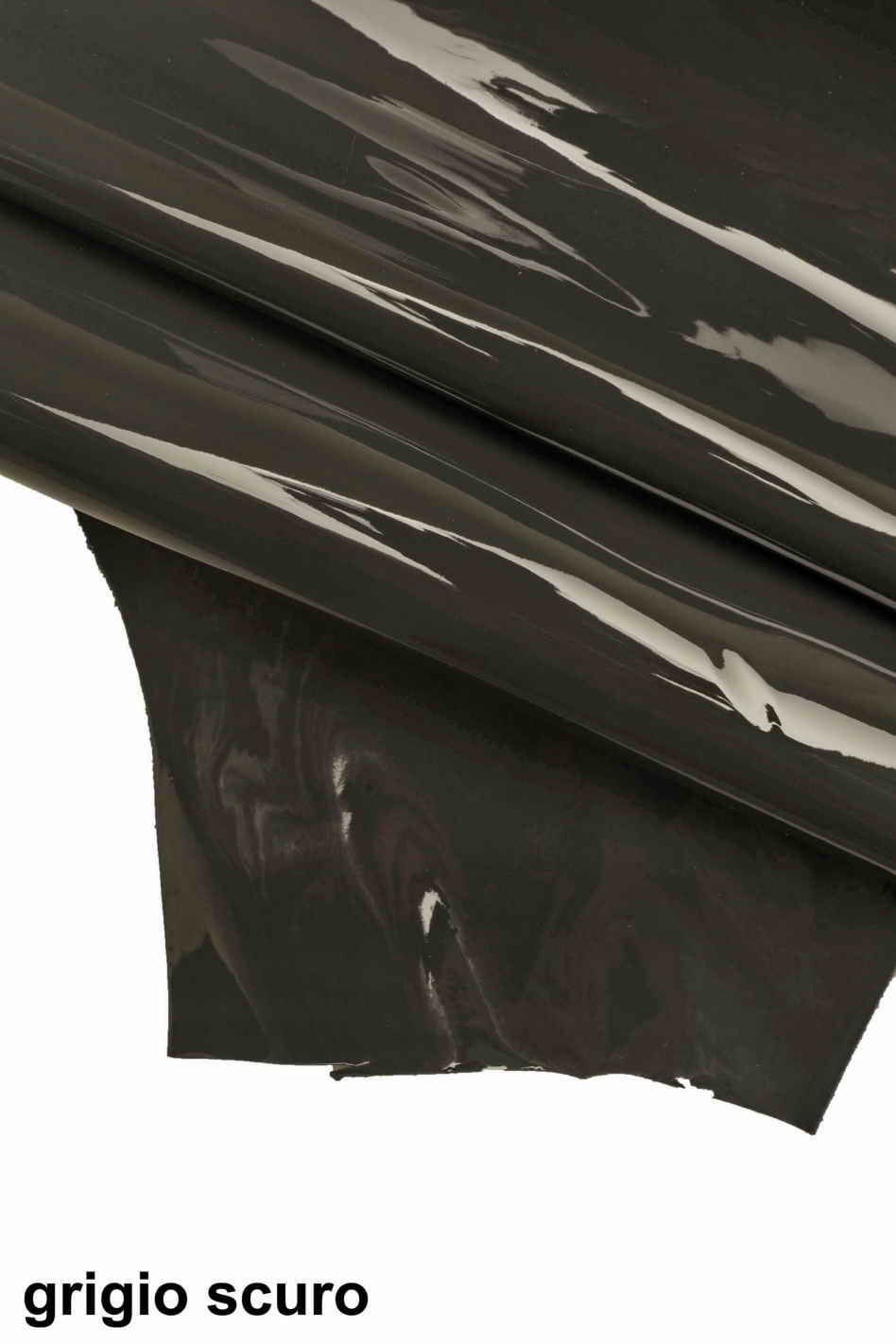 Patent LEATHER hides Grey purple blue - classic premium lacquer skins B13284-TU