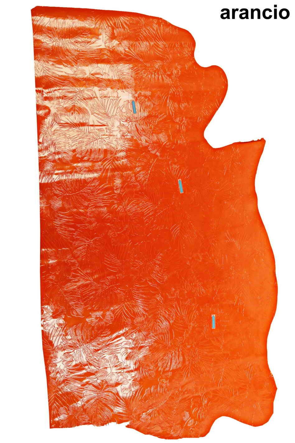 Floral leather hides - powder pink/taupe/orange patent printed cowhide - glossy embossed italian skins B12105-ST
