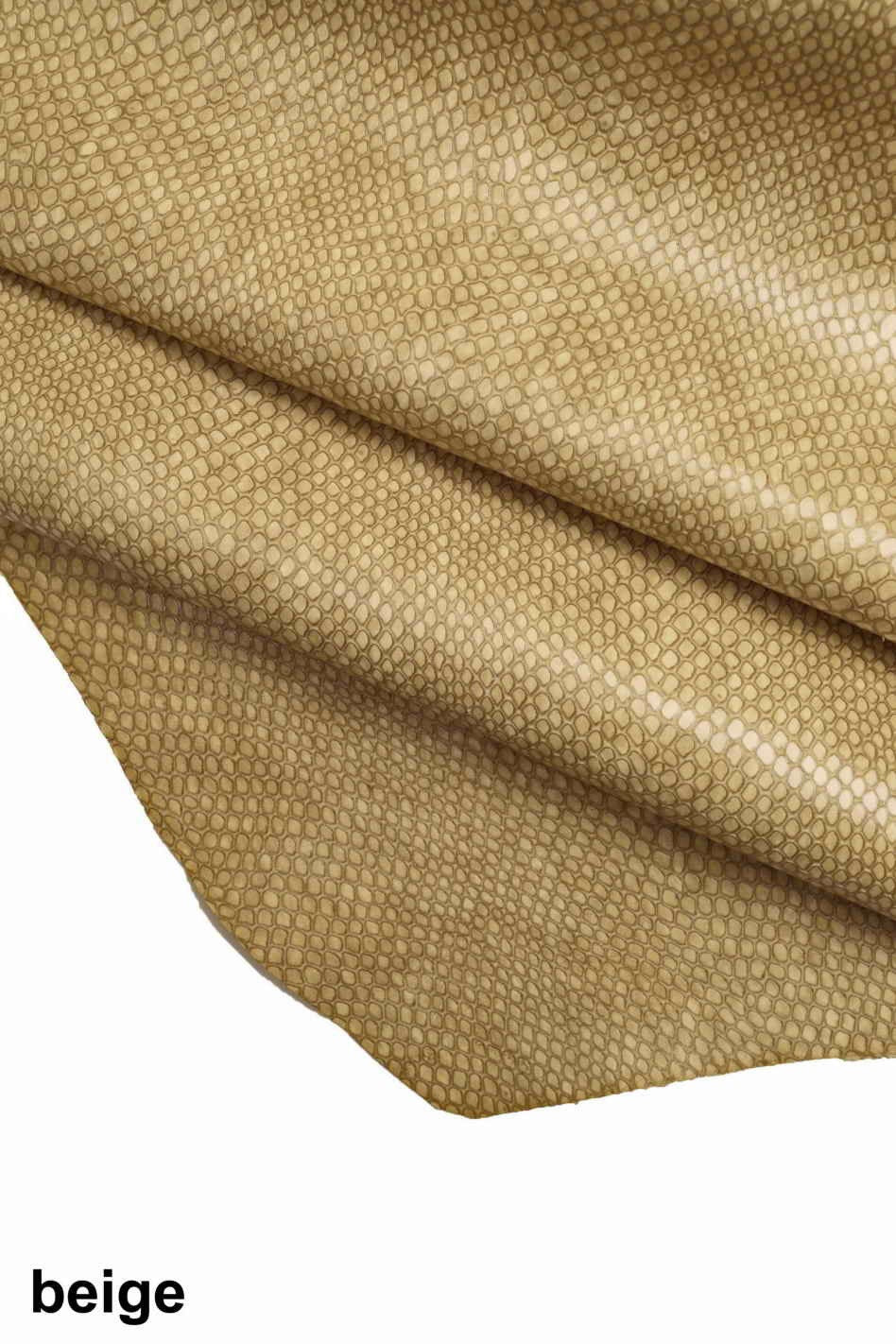Antiqued embossed Python Snake leather hides, beige pink black marbled reptile goatskin skins B13379-ST La Garzarara
